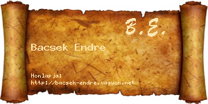 Bacsek Endre névjegykártya