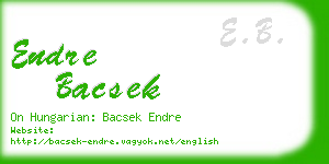 endre bacsek business card